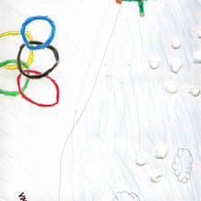 Esqui (Ivan Lopez, 8 años) - Dibujar Dibujos - Dibujos de NIÑOS - Dibujos de DEPORTES - Dibujos de los juegos olimpicos del CEIP Alvaro Cunqueiro - Mondoleño