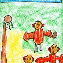 Ilustración infantil : Son olimpicos (Javier Sanchez, 4 años)