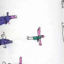 Ilustración infantil : Partido de basketball (Jose Fraga, 6 años)