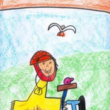 Ilustración infantil : Son olimpicos (Manuel Diaz, 4 años)