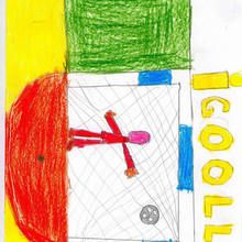 Ilustración infantil : Portero (Manuel Rio, 8 años)