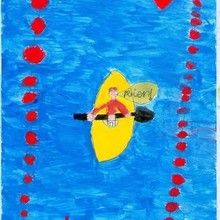 Ilustración infantil : Canoe ( Miguel Hermida, 8 años)