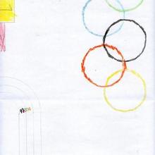 Ilustración infantil : Estadio atletico (Nicolas Riobo, 6 años)
