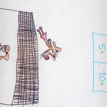 Ilustración infantil : Partido de voleibol (Noa Garcia, 7 años)