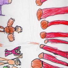 Ilustración infantil : Fiesta olimpica (Pablo Suarez, 7 años)