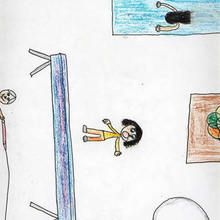 Ilustración infantil : Viga de equilibrio (Sara Nieto, 9 años)