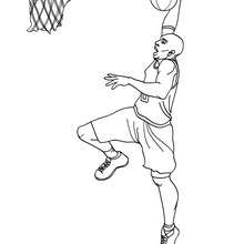 Dibujo de Kobe Bryant anota con un dunk - Dibujos para Colorear y Pintar - Dibujos para colorear DEPORTES - Dibujos de BALONCESTO para colorear - Dibujos para colorear JUGADORES NBA - Dibujos de KOBE BRYANT para colorear