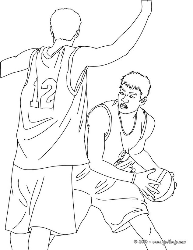 Dibujos para colorear un defensor de basquetbol 