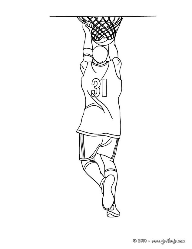 Dibujos para colorear un mate de baloncesto 