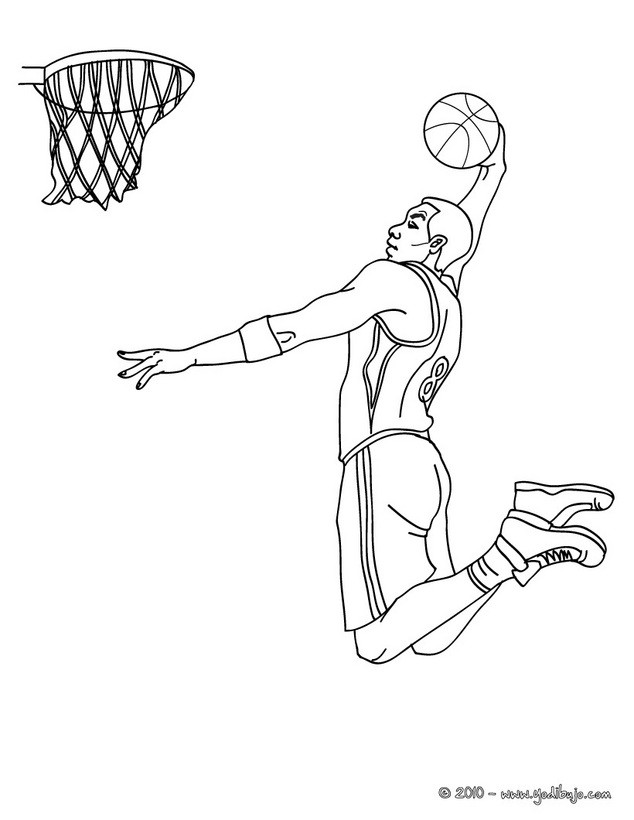 Dibujos para colorear un slam dunk de baloncesto 