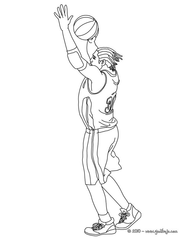 Dibujos para colorear un pase de baloncesto 
