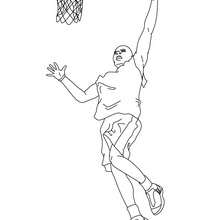 Dibujo de un mate de un jugador de baloncesto - Dibujos para Colorear y Pintar - Dibujos para colorear DEPORTES - Dibujos de BALONCESTO para colorear - Dibujos para colorear MATES BALONCESTO