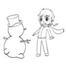 Dibujo para colorear : muñeco de nieve