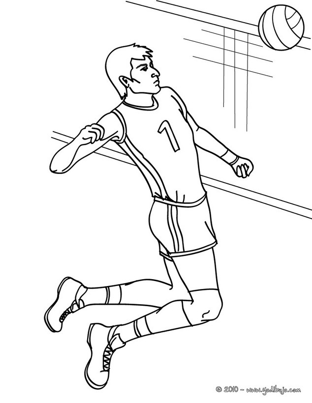 Dibujos para colorear un remate de voleibol 