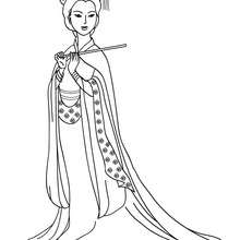 Dibujo de princesa china para colorear - Dibujos para Colorear y Pintar - Dibujos de PRINCESAS para colorear - Dibujos para colorear PRINCESA CHINA