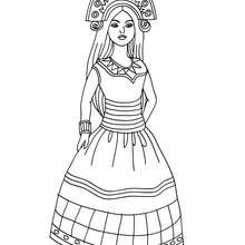Dibujo de princesa inca para colorear - Dibujos para Colorear y Pintar - Dibujos de PRINCESAS para colorear - Dibujos para colorear PRINCESA INCA