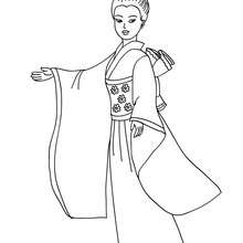 Dibujo de princesa japonesa para colorear - Dibujos para Colorear y Pintar - Dibujos de PRINCESAS para colorear - Dibujos de PRINCESA JAPONESA para colorear