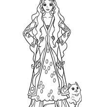 Dibujo para colorear princesa persa - Dibujos para Colorear y Pintar - Dibujos de PRINCESAS para colorear - Dibujos para colorear PRINCESA PERSA
