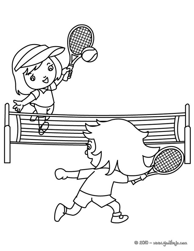 Dibujos para colorear partido de tenis 