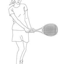 Dibujo para colorear : una jugadora de tenis