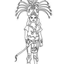 Dibujo para colorear princesa maya - Dibujos para Colorear y Pintar - Dibujos de PRINCESAS para colorear - Dibujos para colorear PRINCESA MAYA