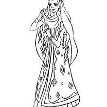 Dibujo para colorear princesa marroqui - Dibujos para Colorear y Pintar - Dibujos de PRINCESAS para colorear - Dibujos de PRINCESA MARROQUI  para colorear