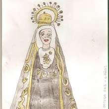 Ilustración : Dibujo de la virgen de la Soledad (Sergio 6 años)