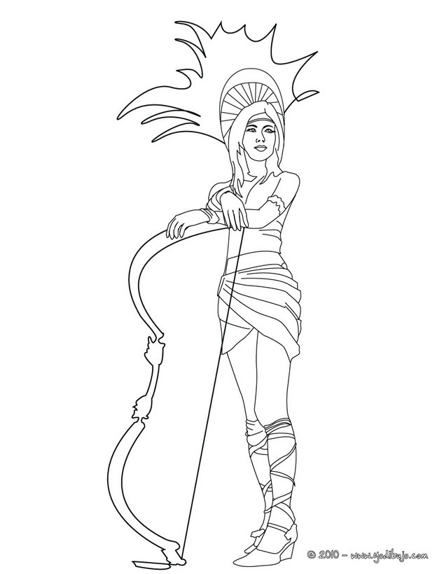 Dibujos para colorear princesa azteca 