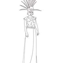 Dibujo para colorear : Princesa Teotihuacana