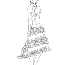 Dibujo de una princesa con un vestido hermoso para colorear - Dibujos para Colorear y Pintar - Dibujos de PRINCESAS para colorear - Dibujos para pintar PRINCESAS