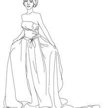 Dibujo para colorear : Corona y vestido real de la Princesa
