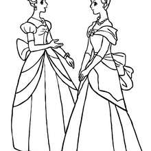 Dibujo para colorear : Princesas juntas