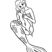 Dibujo para colorear : Melena de Sirena