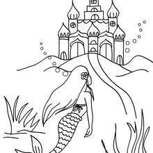 Dibujo para colorear : el palacio submarino de Triton