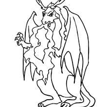 Dibujo de un dragon malo para colorear - Dibujos para Colorear y Pintar - Dibujos para colorear de FANTASIA - Dibujos para colorear DRAGONES - Dibujos para colorear DRAGON ONLINE