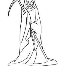 Dibujo para colorear : la muerte con segadera  halloween