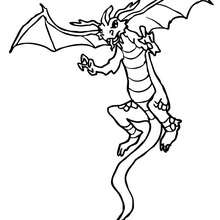 Dibujo para colorear un dragon belicoso - Dibujos para Colorear y Pintar - Dibujos para colorear de FANTASIA - Dibujos para colorear DRAGONES - Dibujos para colorear DRAGON ONLINE