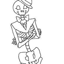 Dibujo para colorear esqueleto vivo de halloween - Dibujos para Colorear y Pintar - Dibujos para colorear FIESTAS - Dibujos para colorear HALLOWEEN - ESQUELETO HALLOWEEN para colorear