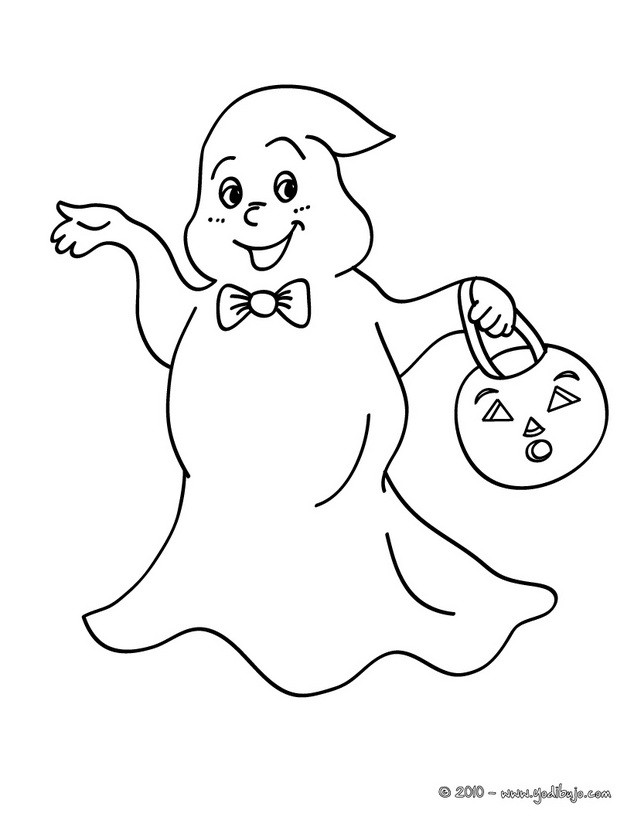 Dibujos para colorear fantasma chistoso para halloween 