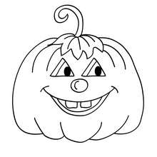 Dibujo para colorear : una calabaza redonda  halloween