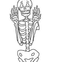 Dibujo para colorear : un esqueleto espantoso para halloween