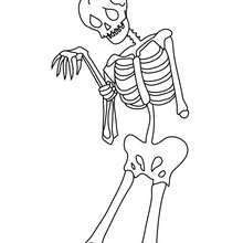 Dibujo para colorear : esqueleto roto para halloween