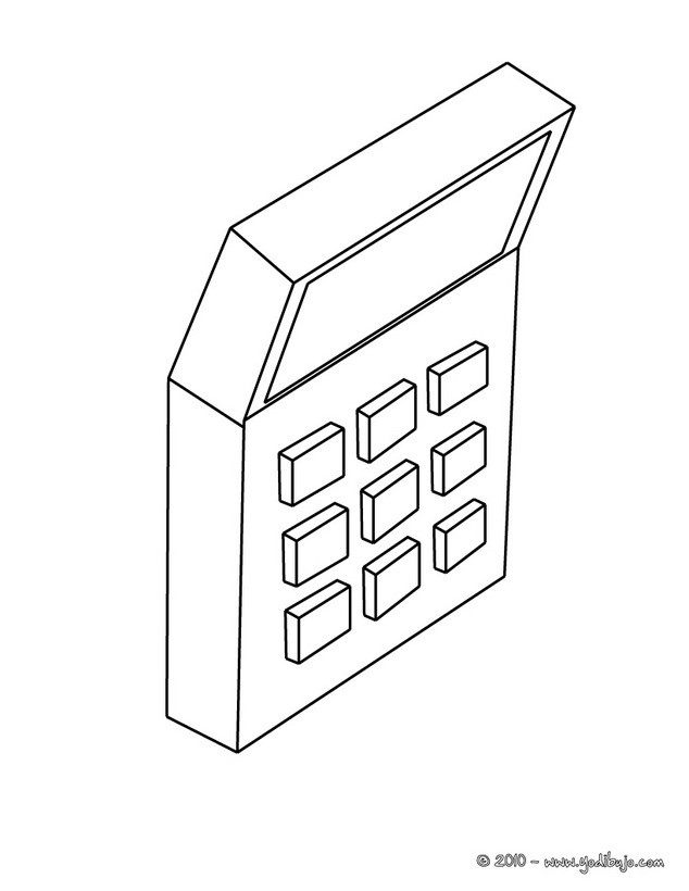Dibujos para colorear una calculadora 