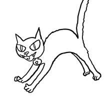 Dibujo de un gato negro para colorear halloween - Dibujos para Colorear y Pintar - Dibujos para colorear FIESTAS - Dibujos para colorear HALLOWEEN - Dibujo para colorear GATO NEGRO halloween