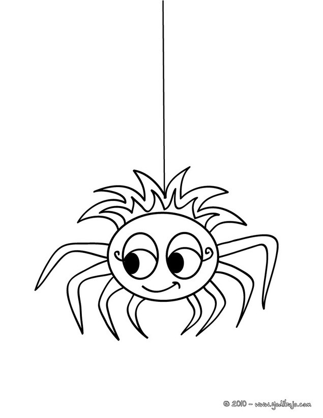 Dibujos para colorear una araña chistosa halloween 