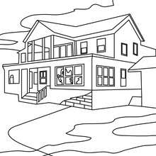 Dibujo para colorear una casa encantada grande - Dibujos para Colorear y Pintar - Dibujos para colorear FIESTAS - Dibujos para colorear HALLOWEEN - Dibujos para colorear CASA ENCANTADA
