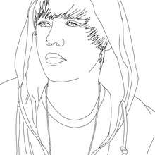 Dibujo para colorear : Retrato de Justin Bieber