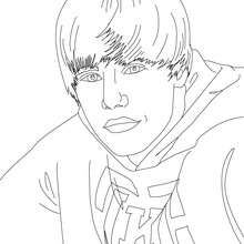 Dibujo para colorear : un retrato de Justin Bieber