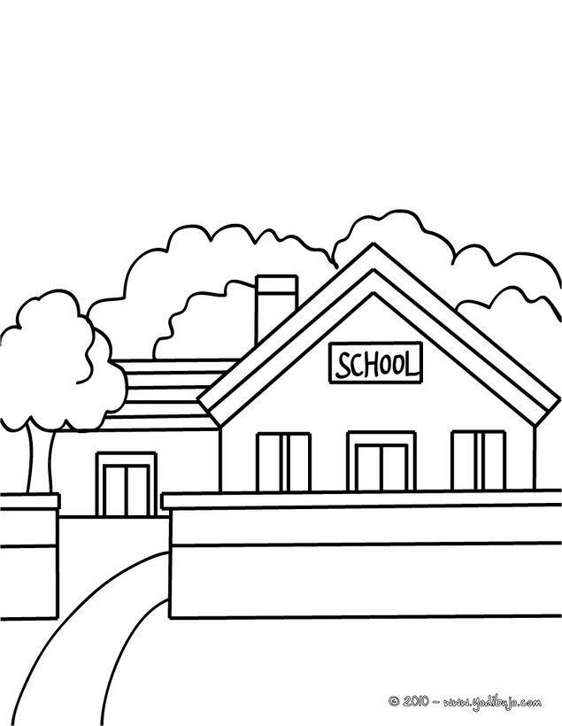 Dibujos para colorear una escuela 