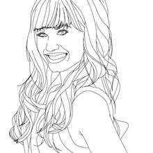 Retrato de Demi Lovato sonriendo para colorear - Dibujos para Colorear y Pintar - Dibujos para colorear FAMOSOS - DEMI LOVATO para colorear